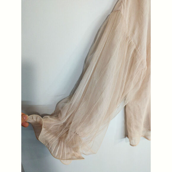 NU Denmark Zip Up Sheer Lightweight Coral  
Jacket Women L Mermaidcore Victorian - Picture 3 of 8